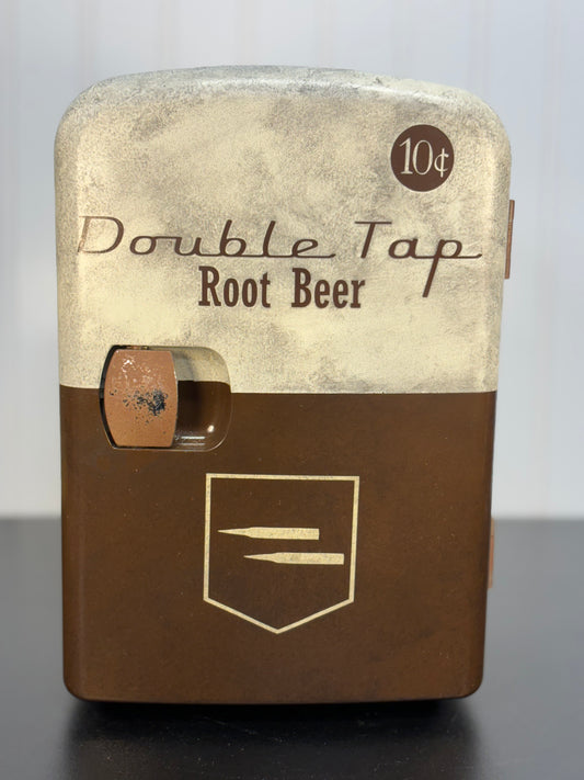 Double Tap Root Beer inspired mini fridge